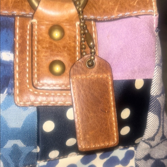 Vintage Y2K Coach Patchwork Shoulder Bag in Blue and Brown - Picture 4 of 17